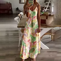 Vestido de cabeceira com estampa floral elegante feminino, casual roupas de praia, plus size, férias, Havaí, novo, 2024 na internet