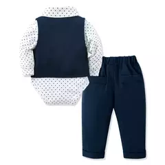 Bodysuit de manga comprida para bebé, conjunto cavalheiro, roupa infantil de 1 ° aniversário, roupa de algodão recém-nascido, outono, primavera - loja online