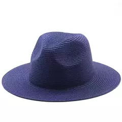 Chapéu Panamá de palha natural de aba larga para homens e mulheres, proteção UV, Fedora, chapéu de sol, verão de praia, atacado, tamanho grande, 56-58, 59-60cm, novo na internet