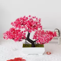 Árvore plástica artificial do bonsai para a decoração home, plantas envasadas, potenciômetro pequeno da simulação, arranjo da flor, ornamentos do jardim na internet