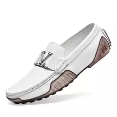 Imagem do Mocassins de couro de luxo masculino, mocassins planos, sapatos para dirigir, sapatilhas masculinas, designer, alta qualidade