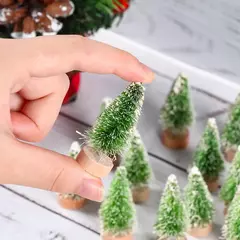 Mini árvore de natal de madeira artificial, azul, verde, branco, torre de ouro, pinho, pequena sisal, árvore de natal, decoração de mesa - Wolf Magazine