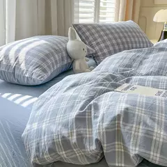 Imagem do Conjunto de edredão reticulado com lençol e fronhas, roupa de cama quente, grade, completa, queen size, sem enchimento, novo, 2022, duplo