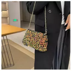 Lantejoulas crossbody saco de corrente simples ins cor sólida lantejoulas bolsa de ombro axilas bolsa de telefone noite sacos de embreagem bolsa - Wolf Magazine