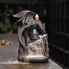 Handmade cerâmica incenso queimador, Retro Zen incenso vara titular, Dragon Cachoeira, Backflow Censer, Sala de estar artesanato ornamento - Wolf Magazine