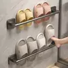 Wall Mounted Slipper Rack para Banheiro, Rack de armazenamento, Quarto, Chuveiro, Banho Chinelos Cabide, Babouche Organizador, Sem Perfuração