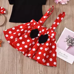 Cartoon Polka Dot Vestido de noite com arco para bebê, roupas para crianças, festa de aniversário, Princess Toddler, crianças, 0 a 3 anos, 2 peças por conjunto