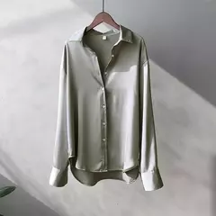 Camisa de botão manga longa feminina, blusa de senhora do escritório, blusa casual doce, estilo coreano, moda verão, outono, inverno na internet