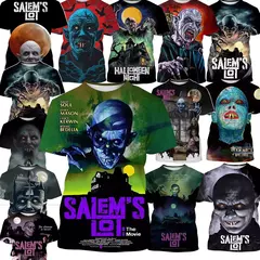 Camiseta de manga curta masculina, filme de terror, vampiro, impressa em 3D, hip-hop, casual, moda verão, novo, 2022