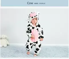 Imagem do Macacão de flanela para bebés, Macacão Kigurumi, Macaco, Unicórnio, Vaca, Leão, Animal Cosplay, Pijama para 1 a 4 anos Crianças, Meninos, Inverno