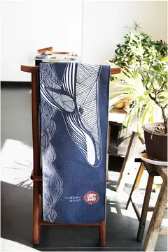 Simples chinês Lotus Table Runner, japonês Wave Table Flag, Koi Fish Toalha de Mesa, Acessórios para Cerimônia do Chá, Estilo Nacional - comprar online