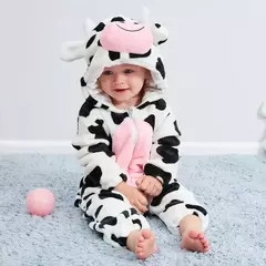 Macacão de flanela para bebés, Macacão Kigurumi, Macaco, Unicórnio, Vaca, Leão, Animal Cosplay, Pijama para 1 a 4 anos Crianças, Meninos, Inverno - loja online