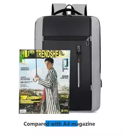 Mochila impermeável de negócios para homens, Mochilas escolares USB, Mochilas para laptop de grande capacidade, 15,6";;VERDADEIRO;;"Preto - loja online