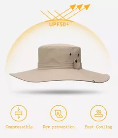 Tampão solar anti-UV respirável masculino, aba larga grande, chapéu de balde, chapéu de vaqueiro, pesca ao ar livre, caminhada, praia, malha, moda verão, novo, 2024 - loja online