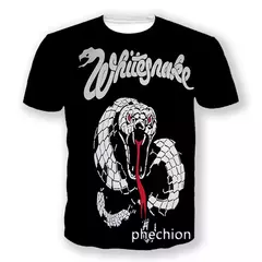 Heavy Metal Rock Whitesnake Band T-shirt para homens e mulheres, impressão 3D, moda hip hop, camiseta de manga curta, camiseta com o pescoço, roupas de verão - loja online