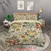 Retro Floral Padrão Impresso Bedding Set, Adequado para Mulheres Quarto, Queen, King, Twin Bed, 1 capa de edredão, 2 fronha, 3pcs