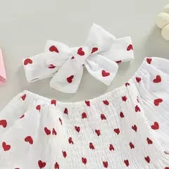 Macacões de pescoço de barco de manga comprida para bebês, bodysuits infantis primavera outono com bandana, macacão do dia dos namorados, 0-18m - Wolf Magazine