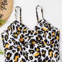 OIINAA-maiô feminino de peça única, maiô sexy sólido plissado, bodysuit estampado leopardo, conjunto de biquíni, moda verão, moda praia nova - Wolf Magazine