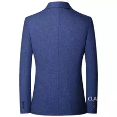 Blazers xadrez azul casual slim fit masculino, jaquetas de negócios, roupas formais, casacos masculinos, novos, primavera, outono, tamanho 4XL - Wolf Magazine