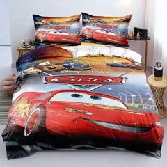 Imagem do Carros Relâmpago McQueen Mater Conjunto de Cama para Crianças, 3D Print Cobertura Consolador com Fronha, Capa de Edredão Macia, Presente para Meninos