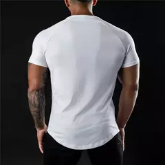 T-shirt lisa do Gym para homens, roupa da aptidão, o-pescoço, manga curta, algodão, ajuste fino, halterofilismo, Tees do exercício, tops, verão - comprar online