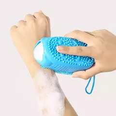 Silicone Body Scrubber for Shower Esfoliante Esfoliante Esponja Escova De Banho De Espuma Massageador, Limpador De Pele, Almofada De Limpeza, Acessórios De Banheiro