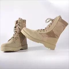 Botas táticas de deserto de couro antiderrapante leves masculinas, sapatos de caminhada altos, botas de combate ao ar livre, sapatos de trabalho - Wolf Magazine