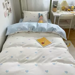 Estudante Dormitório 3-Piece Amor Impresso Quilt Cover Set, Folha de cama do agregado familiar, Pele-Friendly, macio, adequado para dormir Nake na internet