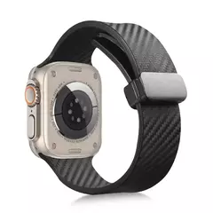 Imagem do Pulseira de fibra de carbono para Apple Watch, Ultra 2 bandas, pulseira magnética de silicone, 49mm, 44mm, 45mm, 41mm, 40mm, iWatch Series 9, 8, 7, 6, SE, 5, 4