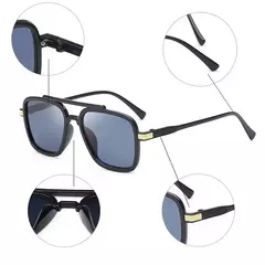 Dropshipping retro nova chegada moda tony stark tons óculos de sol vintage quadrado metal quadro feminino masculino gafas de sol na internet