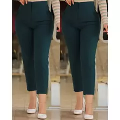 Calça feminina com várias cores, calça casual monocromática, bolso e zíper, combina com tudo, senhora do escritório, moda elegante, verão na internet