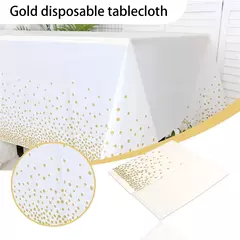 Toalha De Mesa Descartável De Plástico Impermeável, Tampa De Mesa Retangular, Pano De Ponto De Ouro, Decoração De Festa De Casamento E Aniversário - comprar online