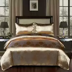 High End Jacquard Bedding Set, Luxo, Europeu, Conjuntos de cama de casamento, Rainha, American Satin, Double Duvet Cover,