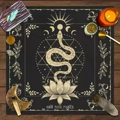 Imagem do Toalha De Mesa De Tarô Com Seu Poder, Em Forma De Serpente, Estampa Floral e Vegetal, Toalha De Mesa Astrologia, Decoração De Altar, 1Pc