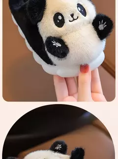 Imagem do Chinelos panda de pelúcia fofos para crianças, chinelo de algodão para menino e menina, sapato infantil, interior, casa, inverno