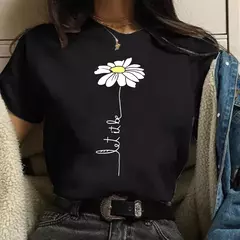 Maycaur-t-shirt de manga curta com estampa em margarida para mulheres, harajuku, anos 90, streetwear, engraçado, bonito, verão - loja online