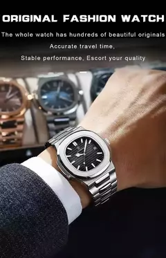 Poedagar relógio de luxo negócios à prova dwaterproof água masculino relógio luminoso data aço inoxidável quadrado quartzo relógio masculino reloj hombre 2024 novo - comprar online