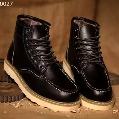 Botas de couro retrô masculina, bota alta de paraquedista, sapato curto de trabalho, estilo britânico, americano, primavera e outono - Wolf Magazine