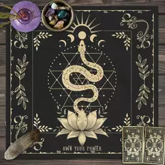 Toalha De Mesa De Tarô Com Seu Poder, Em Forma De Serpente, Estampa Floral e Vegetal, Toalha De Mesa Astrologia, Decoração De Altar, 1Pc - comprar online