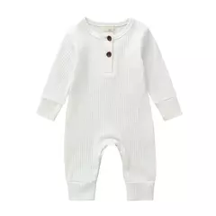 Romper de manga comprida unissex para bebê recém-nascido, cor sólida, roupas de algodão infantil, 3-18 meses, verão