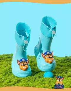 Sapatos de chuva impermeáveis Paw Patrol para meninos e meninas, Sapatos de borracha de tubo médio antiderrapante, Bunched Rain Boots - loja online