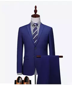 Monocromático Terno de escritório formal, vestido de casamento do noivo, blazer de marca high-end, calças colete, S-6XL, conjunto de 3 peças, vestido de festa na internet