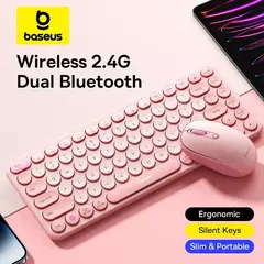 Baseus-Teclado silencioso sem fio para iPad, Bluetooth 5.0, 3.0, 2.4G, USB, EN 84 Keycaps, Tablet, Laptop, Computador, Mulheres - comprar online