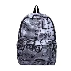 Mochila de grande capacidade para alunos do ensino médio, carta elegante e exclusiva, design de grafite, outono e inverno - comprar online