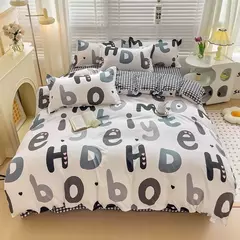 Conjunto de lençol impresso bonito para crianças, estilo cartoon, conjunto de cama respirável, cama King e Queen durável - Wolf Magazine