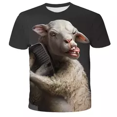 Camiseta masculina de manga curta com estampa de macaco 3D, gola redonda, blusa solta extragrande, roupa divertida, moda verão, nova - Wolf Magazine