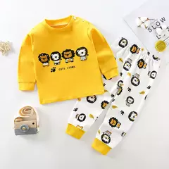 Conjunto pijama de algodão infantil, pijamas, roupas infantis, bebês meninas e meninos, primavera e outono - loja online