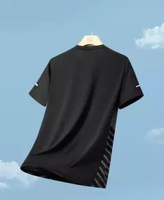 Camiseta de Manga Curta de Seda Gelo Masculina, Top Fino, Secagem Rápida, Respirável, Fitness, Esportes, Corrida, Elasticidade, Estampada, Verão, 5XL na internet