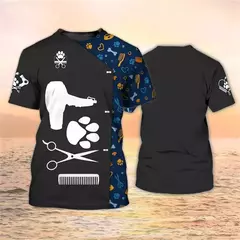 Dog Groomer's T-shirts para homens e mulheres, Pet Grooming Uniformes, Tops roupas, canino, veterinário, cabeleireiros, trabalho canino, 2024 - loja online