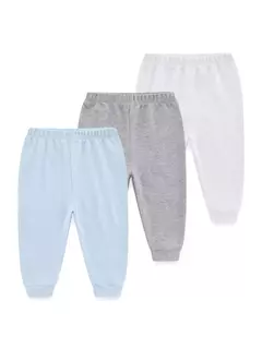 Unisex cor sólida algodão calças set, bebê recém-nascido, infantil criança calças, 3 pcs por lote - comprar online